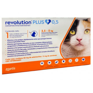 Revolution Plus pipetas gatos 2,5 Kg - 5 Kg.