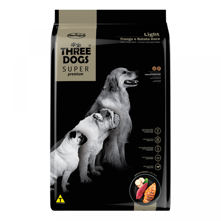 Three Dogs Super Premium Light All Breeds 3 Kg. Three Dogs Super Premium Light All Breeds 3 Kg.
