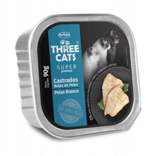 Three Cats Paté Gatos Castrados pescados lata 90g. 1u - 12u.