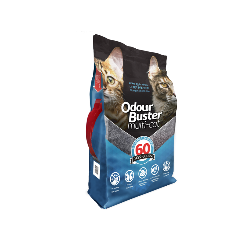 Arena sanitaria aglomerante Odour Buster Multi-Cat 12 Kg. Arena sanitaria aglomerante Odour Buster Multi-Cat 12 Kg.
