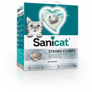 Arena sanitaria aglomerante Sanicat Strong Clumps 7 Kg.