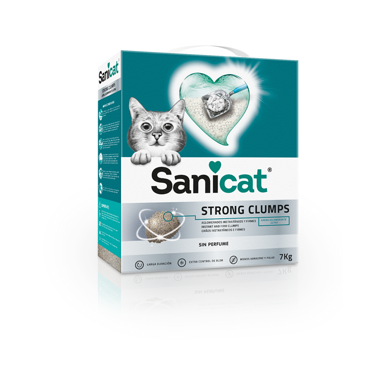 Arena sanitaria aglomerante Sanicat Strong Clumps 7 Kg.