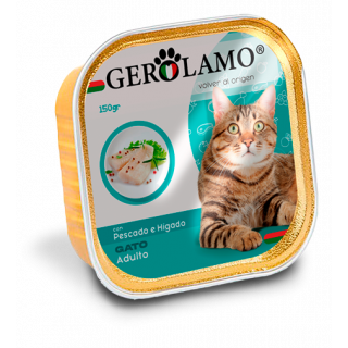 Gerolamo pate para gatos sabor pescado e hígado 150 g.