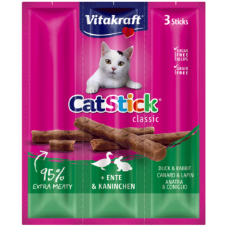 Vitakraft Cat Stick Classic x 3 barras sabor pato y conejo