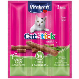 Vitakraft Cat Stick Healthy x 3 pollo & pasto para gatos