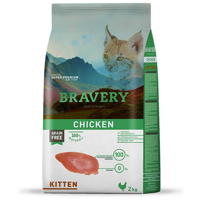 Bravery Grain Free Kitten Pollo "Gatito" 2 Kg.