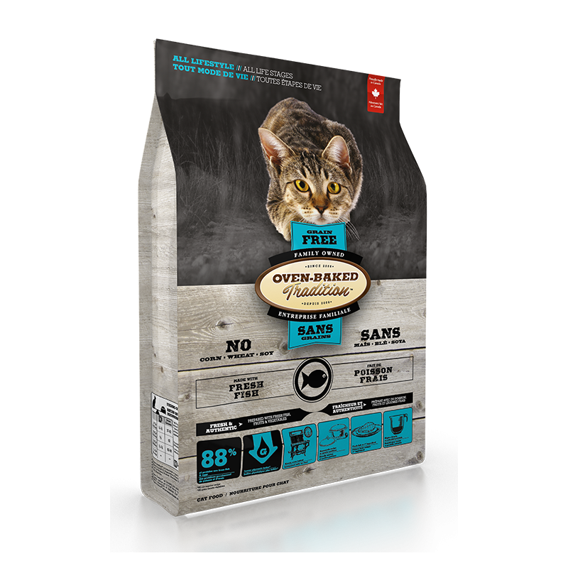 Oven Baked Grain Free gato Pescados 4,5Kg. REBAJADO POR DESPERFECTO EN ENVASE