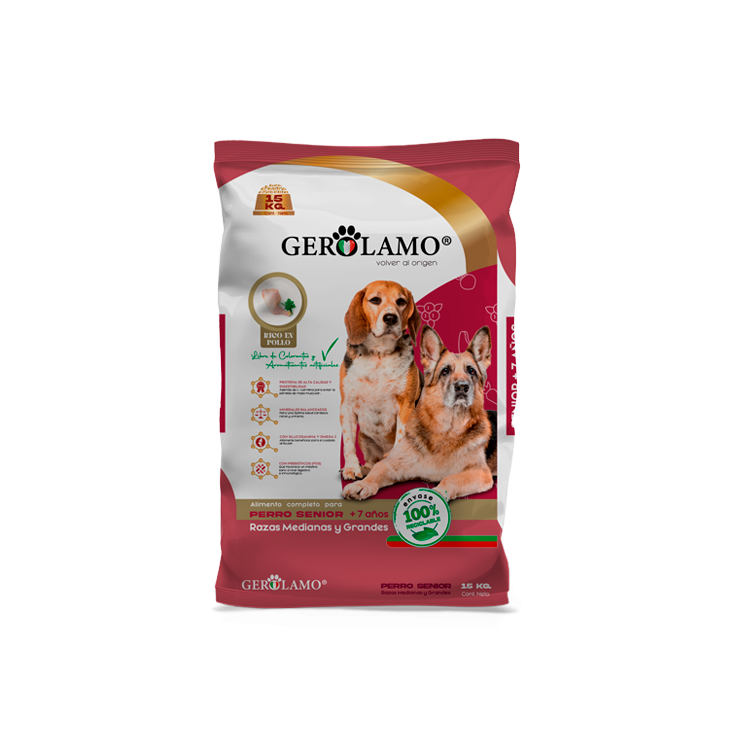 Gerolamo Premium Senior Raza Mediana y Grande 15 Kg. Gerolamo Premium Senior Raza Mediana y Grande 15 Kg.