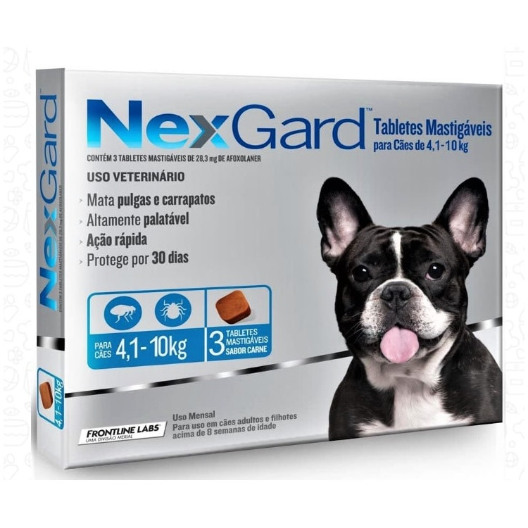Nexgard 4,1 - 10 Kg. x 1 - 3 comprimidos Nexgard 4,1 - 10 Kg. x 1 - 3 comprimidos