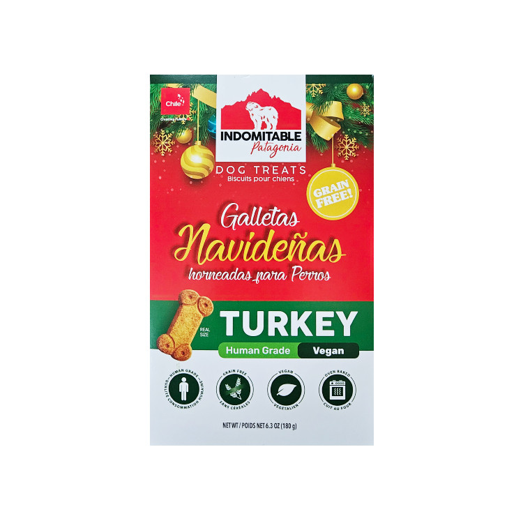 Indomitable Galletas Navideñas Grain Free sabor pavo 180 g.