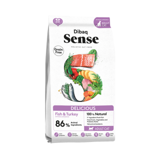 Dibaq Sense Grain Free Delicius Fish & Turkey Adult Cat 1,5 - 6Kg.