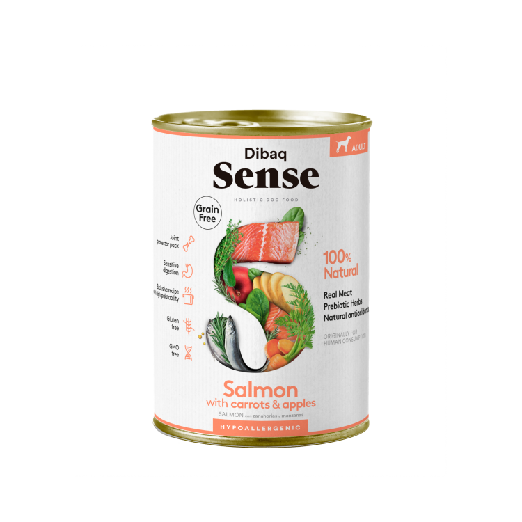 Dibaq Sense Paté Grain Free Salmon para perros lata 380 g.