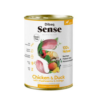 Dibaq Sense Paté Grain Free Chicken & Duck para perros lata 380 g.