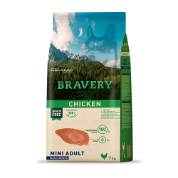 Bravery Grain Free "Pollo Mini Adult" 7 Kg.