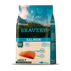 Bravery Grain Free Salmón Adultos Medianos y Grandes 12 Kg.