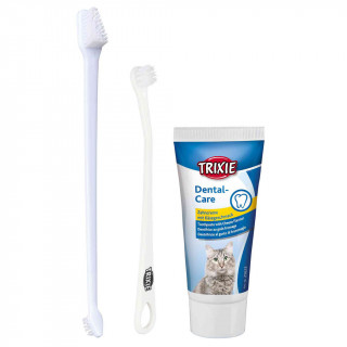 Dental Care Set 2 Cepillos + Pasta de Dientes Gatos Trixie