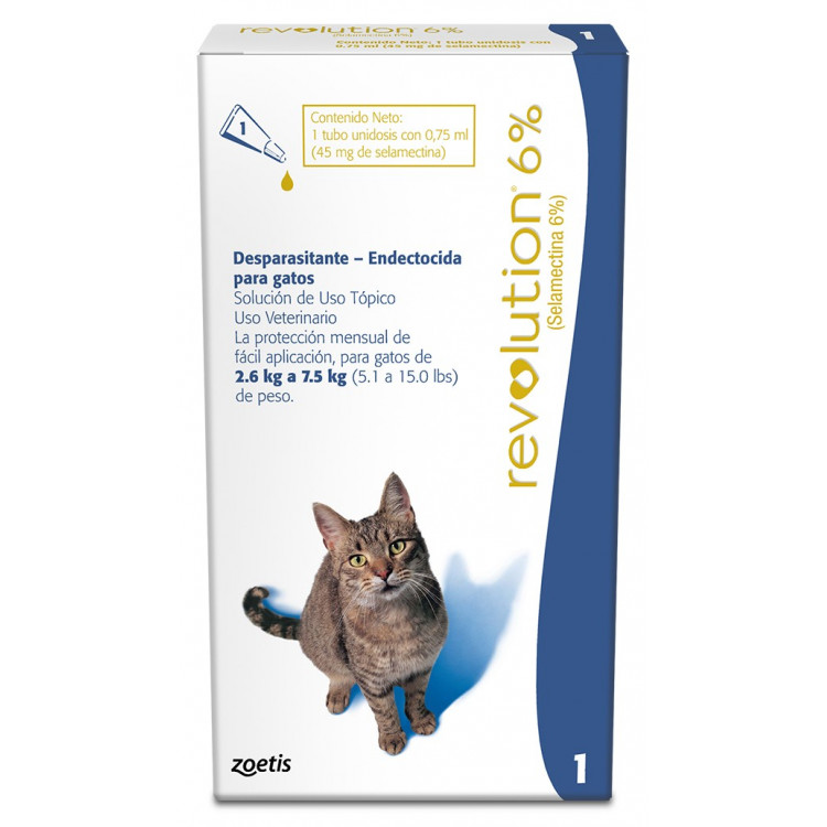 Revolution Pipeta Antipulgas Gatos 2,6 Kg. - 7,5 Kg. Revolution Pipeta Antipulgas Gatos 2,6 Kg. - 7,5 Kg.