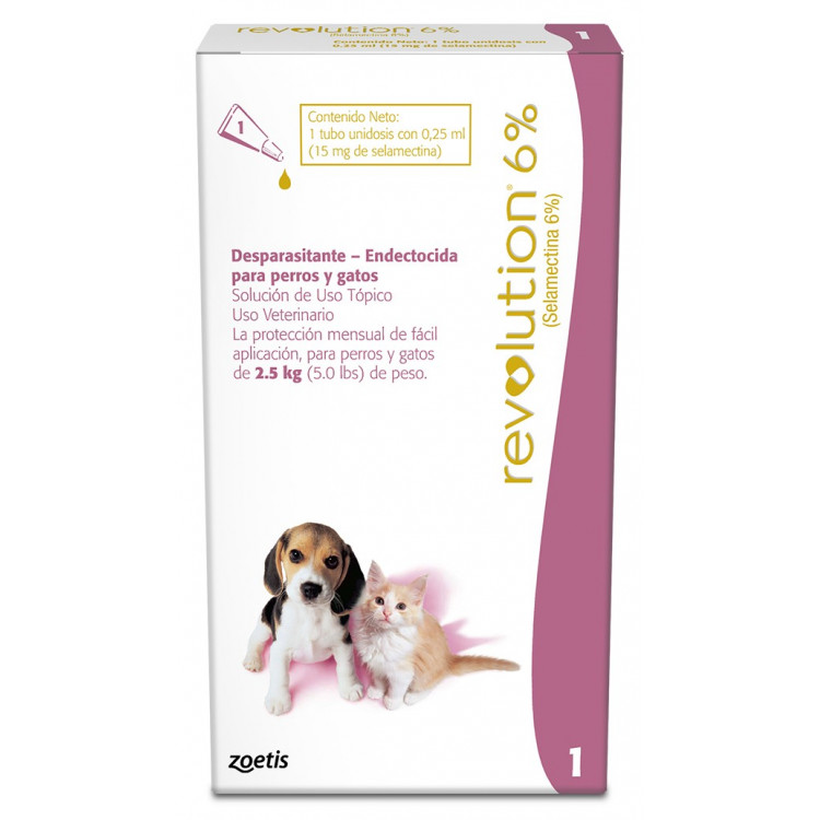 Revolution Pipeta Antipulgas Gatitos y Cachorros 2,5 Kg.