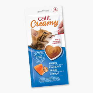 Snack Cremoso para Gatos Catit "Creamy Salmón & Camarones"