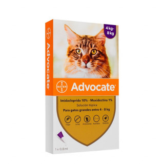 Advocate Pipeta Antipulgas y Antiparasitaria Gatos 4 - 8 Kg.