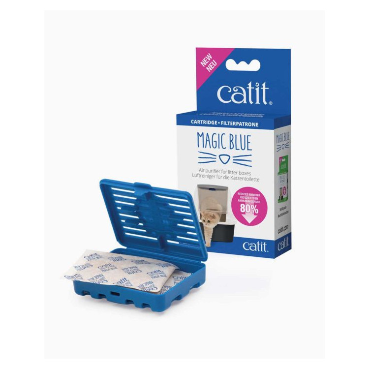 Catit "Magic Blue" Cartucho Eliminador Olores + 2 Almohadillas