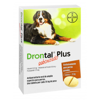 Drontal Plus Raza Grande Antiparasitario hasta 35 Kg.