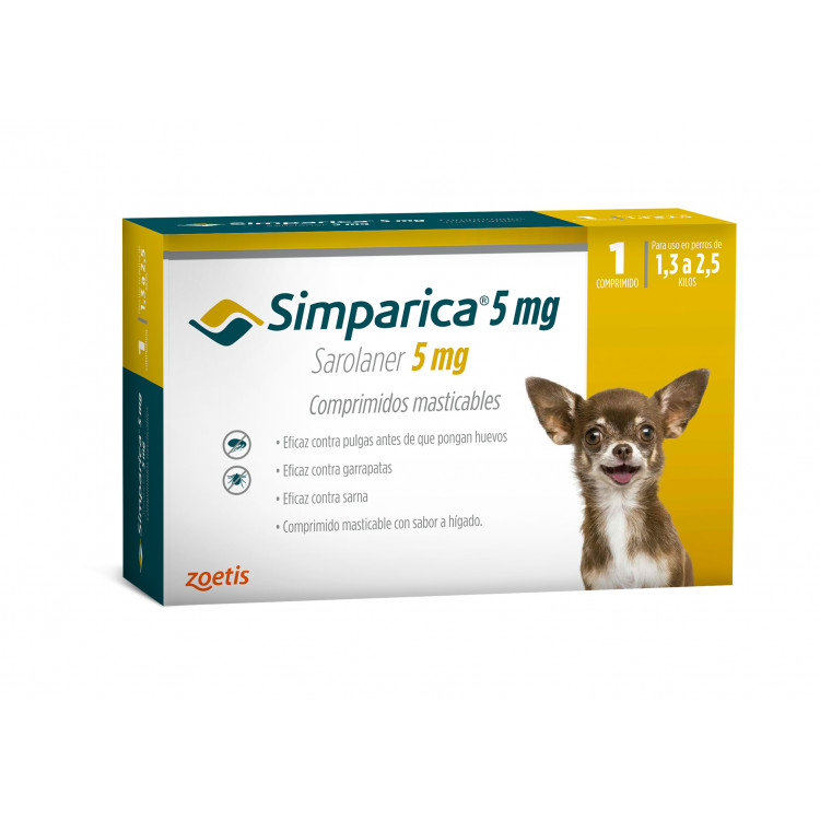 Simparica contra Pulgas Garrapatas 1,3 - 2,5Kg x1