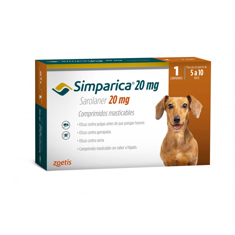 Simparica 5 - 10 Kg. x 1 comprimido y x 3 comp.