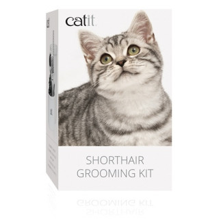 Catit Kit de Cepillos + Tijera para Gatos de Pelo Corto