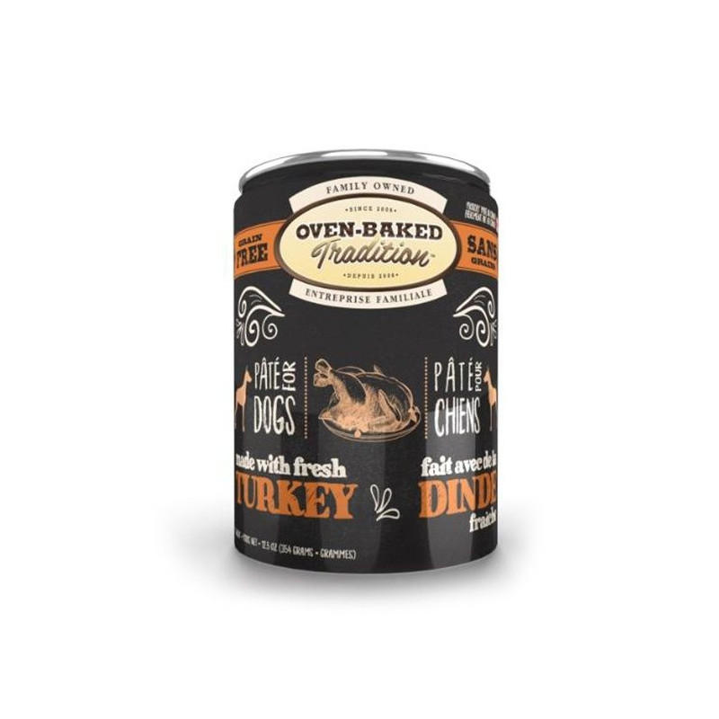 Oven Baked Pate Pavo grain free para perros lata 354 g.