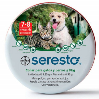 Seresto hasta 8 Kg. Collar Antipulgas 8 meses de protección