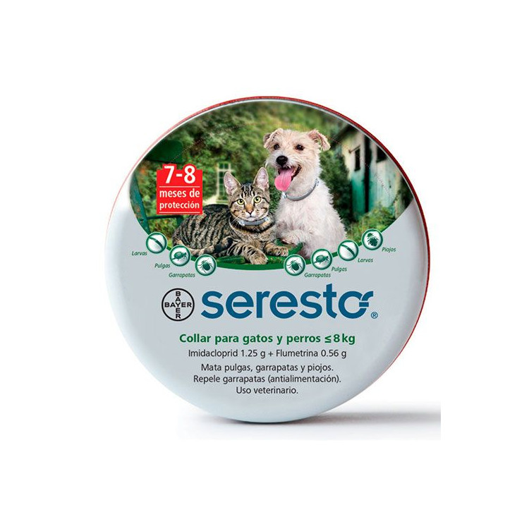 Seresto hasta 8 Kg. Collar Antipulgas 8 meses de protección