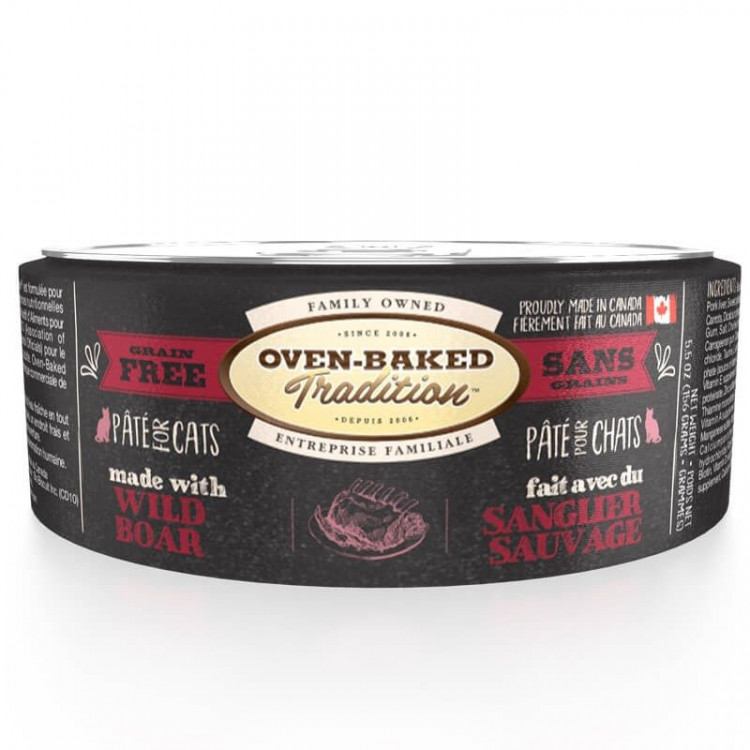 Oven Baked Paté Jabalí grain free para gatos lata 156 Gr. Oven Baked Paté Jabalí grain free para gatos lata 156 Gr.
