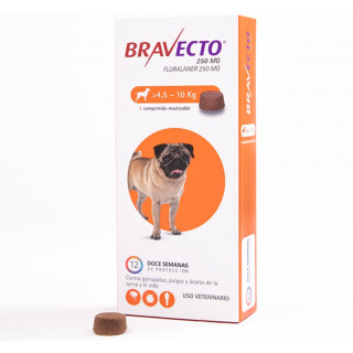 Bravecto Perros 4,5 - 10 Kg. comprimido pulgas garrapatas