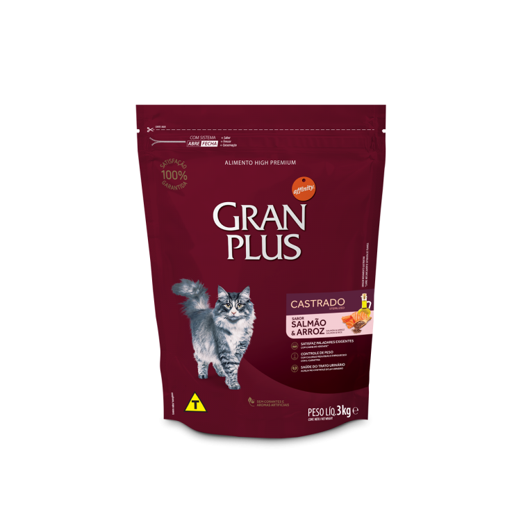 Gran Plus Gatos Castrados / Esterilizados "Salmón & Arroz " 3 Kg