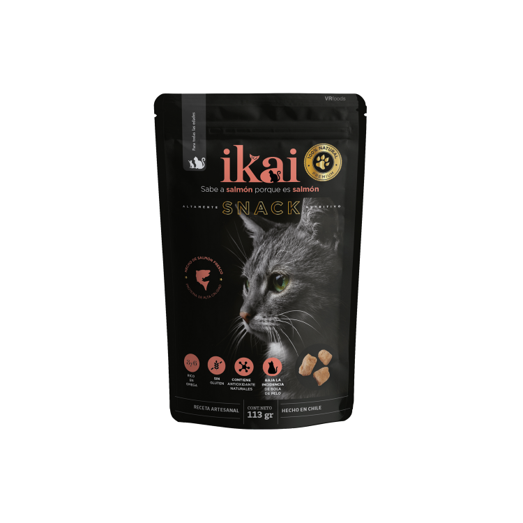 Ikai galletas crocantes de salmón 100% natural para gatos