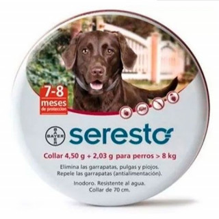 Seresto Collar Antipulgas / Garrapatas para Perros + 8 Kg.