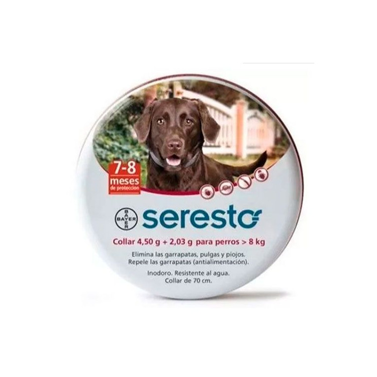 Seresto Collar Antipulgas / Garrapatas para Perros + 8 Kg.